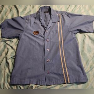 Vintage Corner Gas Blue Work Shirt Men's Size Large Ideal for collectors.